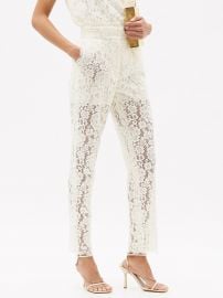 White High-rise cotton-blend cordonetto-lace trousers  Dolce amp Gabbana  FASHION US at Matches